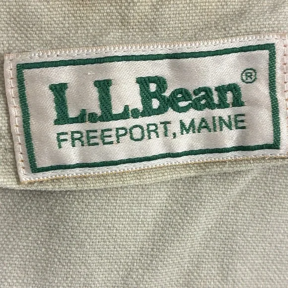 LL Bean Mens Field Jacket Mens Large Beige Collar Barn Chore Unlined - Picture 3 of 14